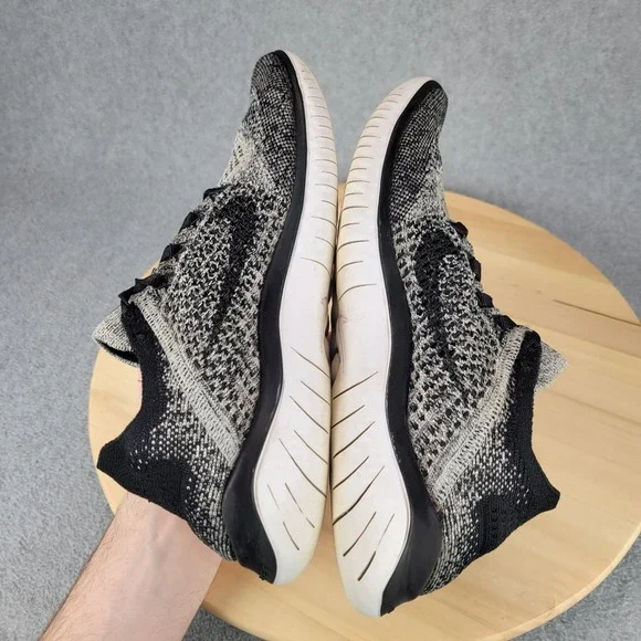 Nike Free RN Flyknit 2018 Oreo Black White Running Shoes 942839-101 Womens 8 - Picture 7 of 12